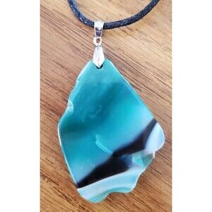 Vintage Lage Green Agate Pendant
